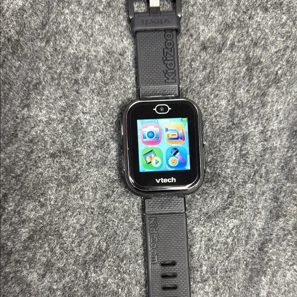 Vtech Black Smartwatch with Textured Band and Digital Display